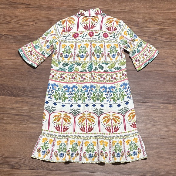 🔥🔥🔥 Johnny Was Linen Flounce Hem Shirt Dress Size: XS🔥🔥🔥 - Picture 2 of 7